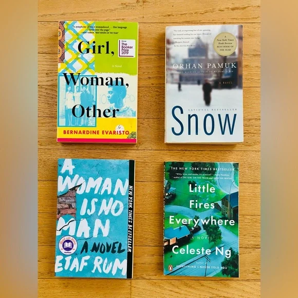 4 Bestsellers Little Fires Everywhere, Girl Woman Other, Snow, A Woman is No Man - Picture 1 of 7